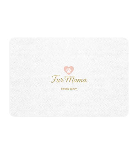 Fur Mama non-slip pet feeding mat 12x18 for dogs and cats
Pet food mat with non-slip rubber backing and Fur Mama print
Absorbent small pet feeding mat for food and water bowls
Dog and cat feeding mat with cute Fur Mama design
Non-slip pet mess mat for small pet bowls