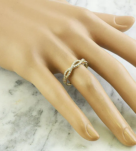 0.35 CTW Natural Diamond Infinity Ring – 14K Yellow Gold | Simply Savvy LUXE