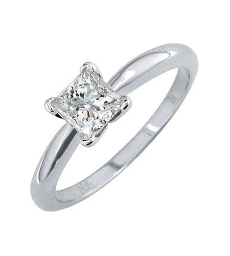 Certified 0.26 CTW Princess-Cut Diamond Solitaire Ring in 14K Gold