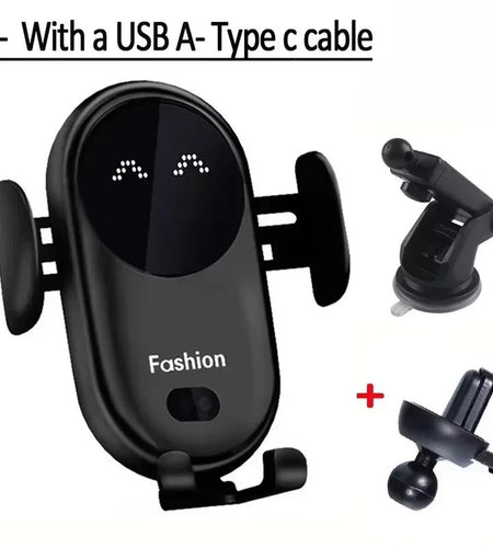 AutoGrip Wireless Car Charger – Infrared Sensor Mount & Fast Charging Stand for iPhone & Samsung