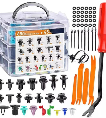 800Pcs-100Pcs Car Fastener Clip Kit Fender Rivet Plastic Clips Auto Body Push Retainer Pin Rivet Bumper Door Trim Panel Repair