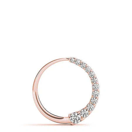 14K Rose Gold Diamond Open Circle “Journey” Pendant Necklace – 0.14 CT G/VS Diamonds