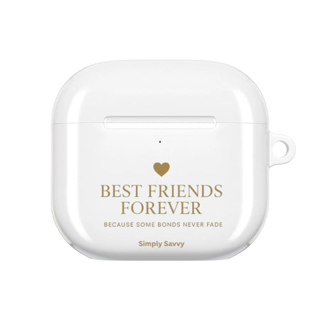 Best Friends Forever AirPod Case with gold heart design
Friendship AirPod case gift for best friends
Protective gold heart BFF AirPod case