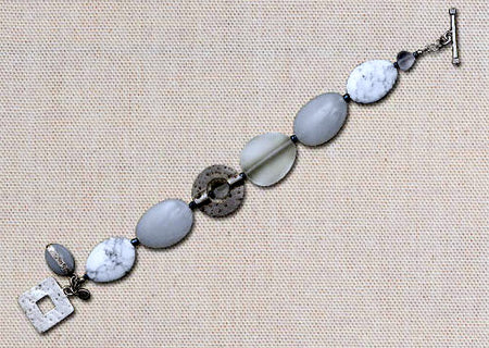 Pre-Owned Silpada White Howlite Sterling Silver Bracelet - Retired Design