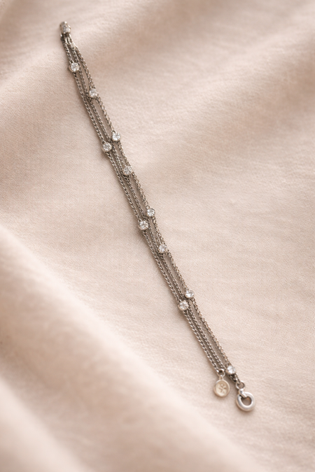 Pre-Owned Silpada Sterling Silver Multi-Strand Beaded Layered Chain Bracelet – Retired Design