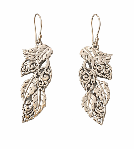 925 Sterling Silver “Whispering Leaves Filigree Earrings – Artisan Nature Design | Dangle