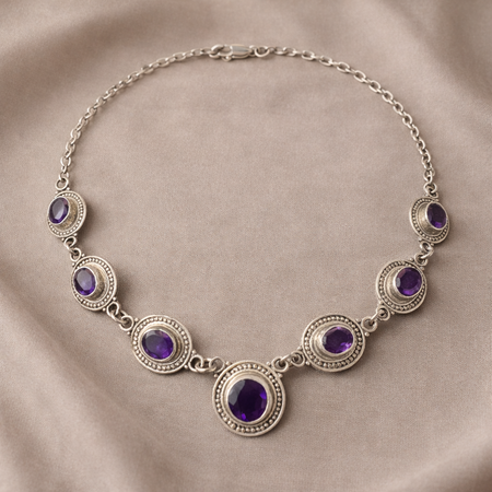 “Simply Savvy ‘Royal Amara’ Amethyst Necklace” - Bali Amethyst Statement