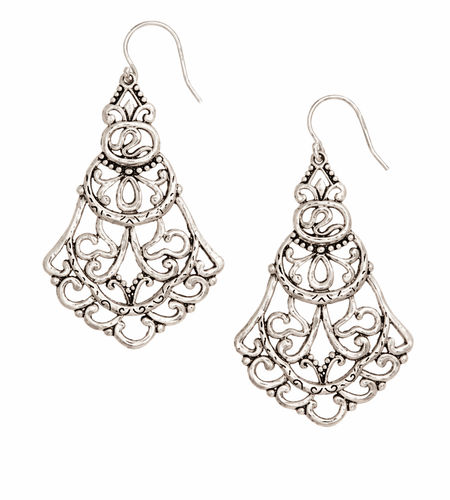 Pre-Owned Silpada Flamenco Flare Earrings Sterling Silver Filigree Drop Earrings