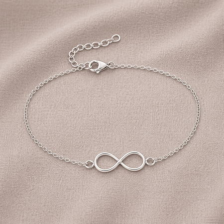 925 Sterling Silver Infinity Chain Bracelet – Minimalist Symbol Bracelet