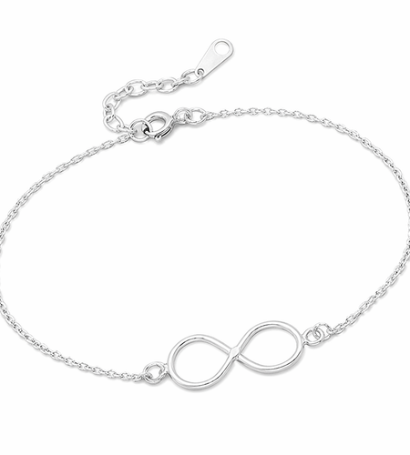 925 Sterling Silver Infinity Chain Bracelet – Minimalist Symbol Bracelet