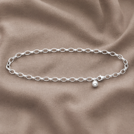 925 Sterling Silver Charm Link Bracelet 7.5” Adjustable