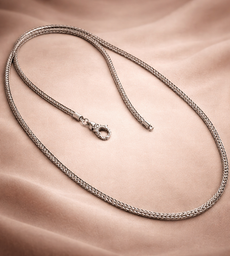 Bali Artisan Sterling Silver Tulang Naga Chain Necklace – Handcrafted 925 Silver – Luxury Bali Chain