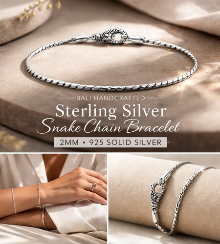 Simply Savvy Bali Handcrafted Sterling Silver Slim Snake Chain Bracelet – 2MM Minimalist Luxury