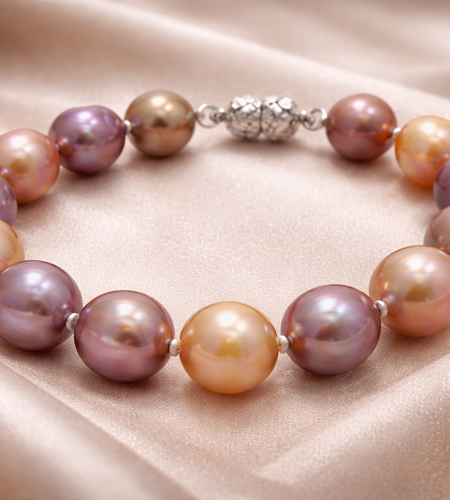 10–11mm Multi-Color Edison Pearl Bracelet | 925 Sterling Silver Clasp