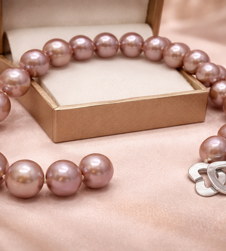 10–12mm Multi-Color Edison Pearl Necklace | 46cm | Sterling Silver Heart Clasp