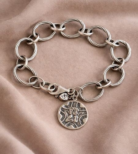 Pre-Owned Silpada Sterling Silver Guardian Angel Bracelet - Retired Design