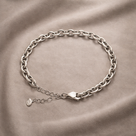 Pre-Owned Pre-Owned Silpada Sterling Silver Thick Links Bracelet – Signed Retired Design