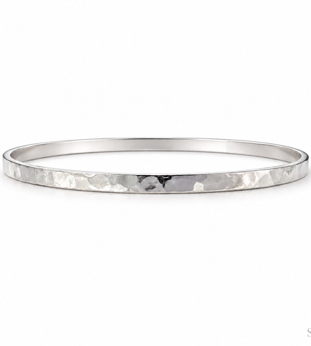 Pre-Owned Silpada Sterling Silver ‘Social Circle’ Hammered Bangle Bracelet (B3296)- Retired Design