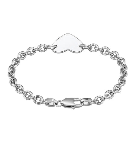 Sterling Silver Heart Station Bracelet