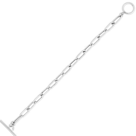 Sterling Silver Paperclip Toggle Bracelet