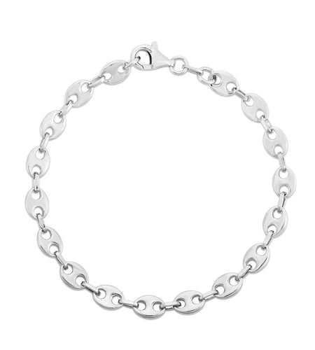 Sterling Silver Puffed Mariner Bracelet