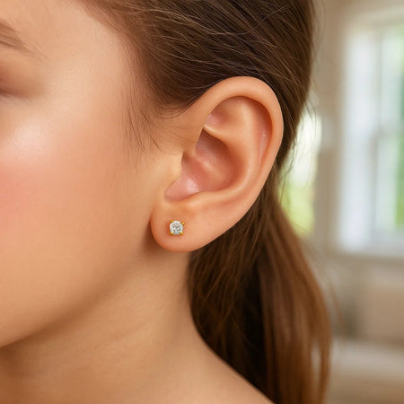14K Yellow Gold 2mm CZ Stud Earrings
