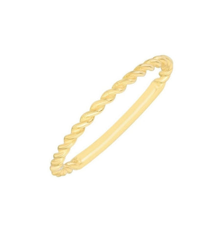 14K Yellow Gold Twisted Stackable Ring