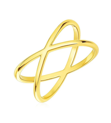 14K Yellow Gold Polished X-Crossover Ring