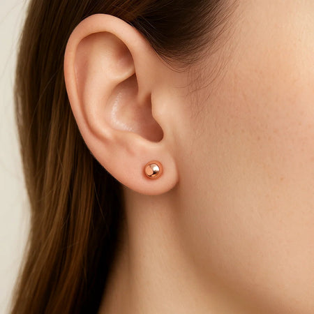 14K Rose Gold 4mm Ball Stud Earrings