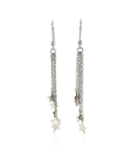 Sterling Silver Star Tassel Earrings