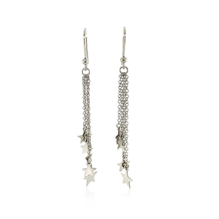 Sterling Silver Star Tassel Earrings