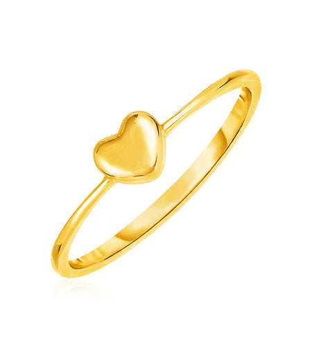 14k Yellow Gold Ring with Puffed Heart(1.40 mm)