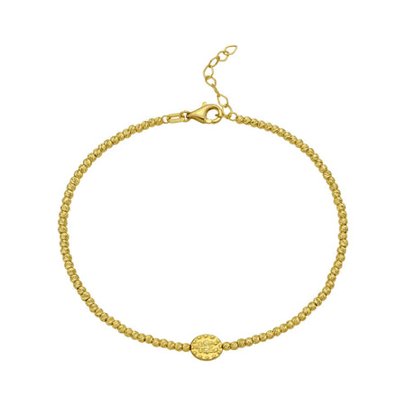 14k Yellow Gold Virgin Mary Medal Bracelet – 8 Inches