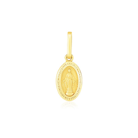 14K Yellow Gold Miraculous Medal Pendant