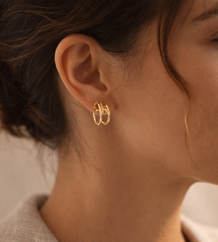 Coach Gold Logo Huggie Earrings – Signature C Design