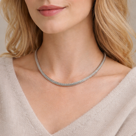Pre-Owned Silpada Silver Omega Necklace - Retired Design
