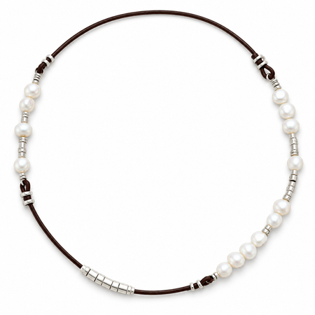 Pre-Owned Silpada Leather & Silver Necklace - Retired Design
