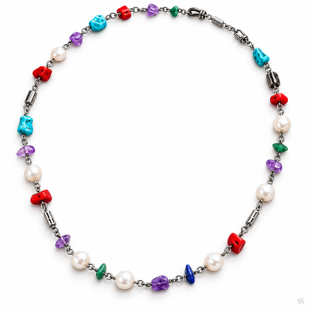 Pre-Owned Silpada Multi-Stone Necklace - Retired Design