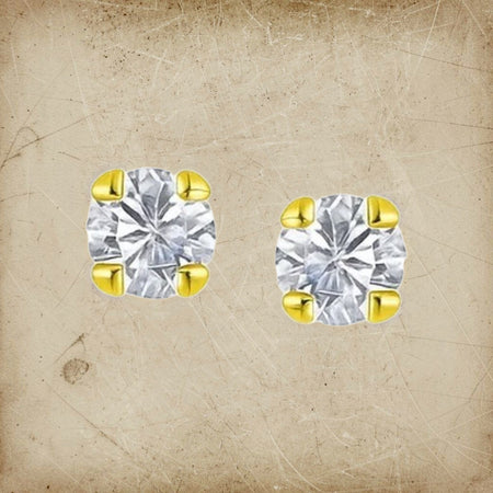 14K Yellow Gold 2mm CZ Stud Earrings