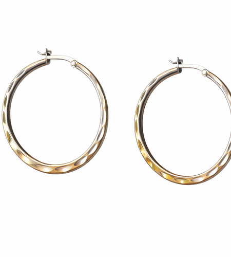 925 Sterling Silver “Luxe Facet Hoop” Earrings – Polished Statement Hoops