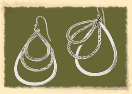 Pre-Owned Silpada Tri-Textured Sterling Silver Earrings