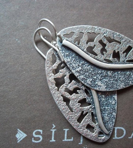 Pre-Owned Silpada Sterling Silver Leaf Earrings