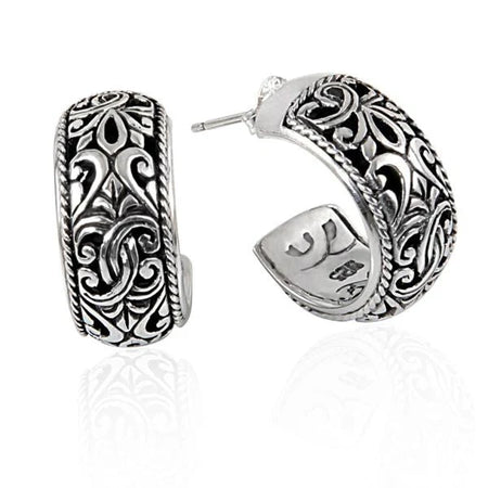 Simply Savvy Bali Artisan Sterling Silver Hoop Earrings – Handcrafted Elegance