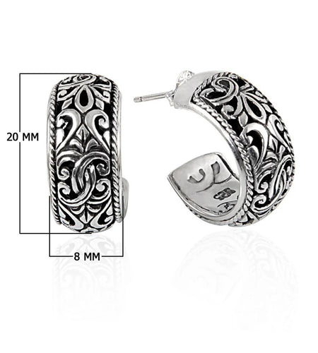 Bali Artisan Sterling Silver Hoop Earrings – Handcrafted Elegance