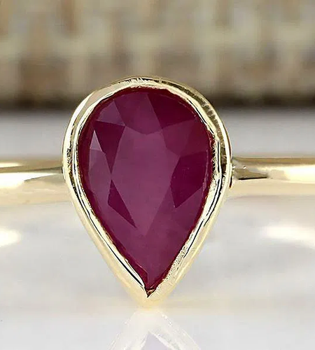 Natural Ruby Solitaire Ring (0.60 CTW) – Solid 14K Yellow Gold | Simply Savvy