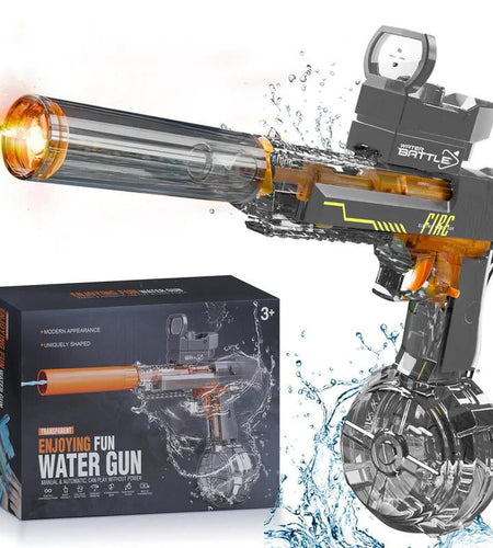 Electric Water Blaster with LED Lights, Water Shooter Powerful Squirt Water Pistol for Kids/Aldults, Long Range Shoot Reach 26-35Ft, High Powered IP67 Waterproof for Summer, Outdoor,Party,Birthday Gift, Swimming Pools Toy