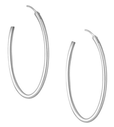 925 Sterling Silver “Classic Everyday Hoops” Earrings – 1.7”
