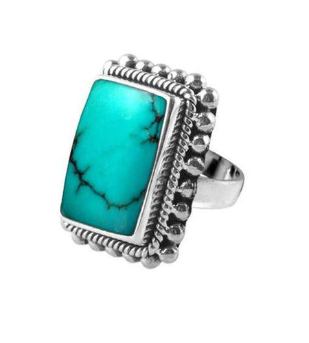 Bali Artisan Sterling Silver Turquoise Ring – Handcrafted 925 Silver – Luxury Turquoise Statement Ring