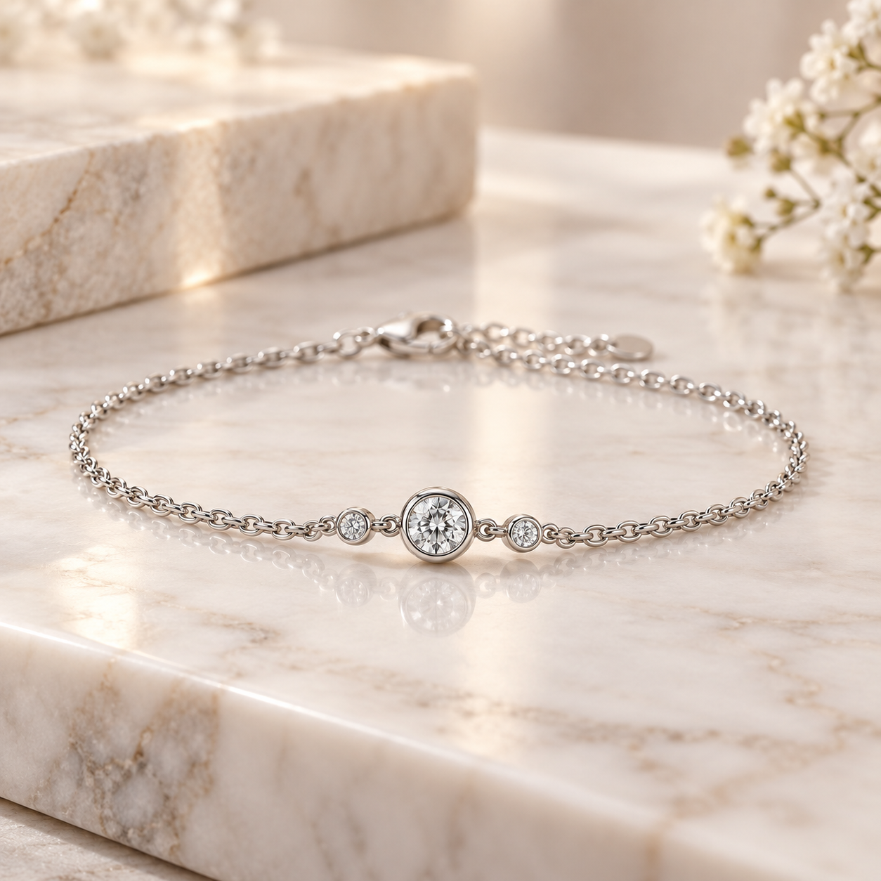 Premium Sterling Silver & Diamond Bracelets