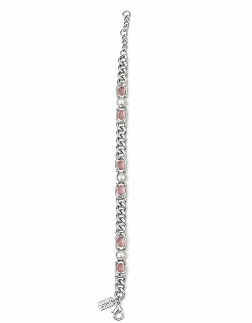 Load image into Gallery viewer, Coach Silver-Tone Pearl Link Chain Bracelet 7.5” + Extender
